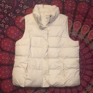 White puffer vest